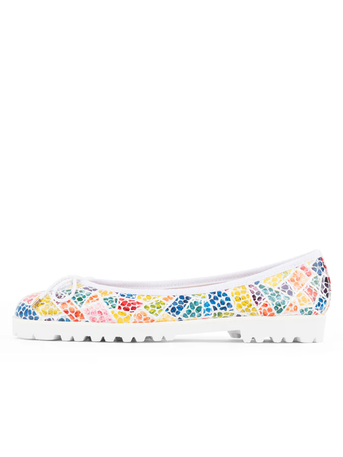 PAUL MAYER - BINGO LUG SOLE BALLET - SIZE 8.5 - RAINBOW