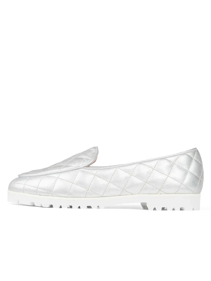 PAUL MAYER - DANCE LUG LOAFER - SIZE 8.5 - SILVER METALLIC