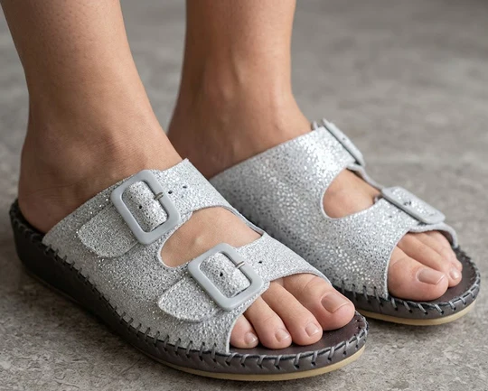 La Plume - Jen Women’s Leather Comfort Slide Sandal