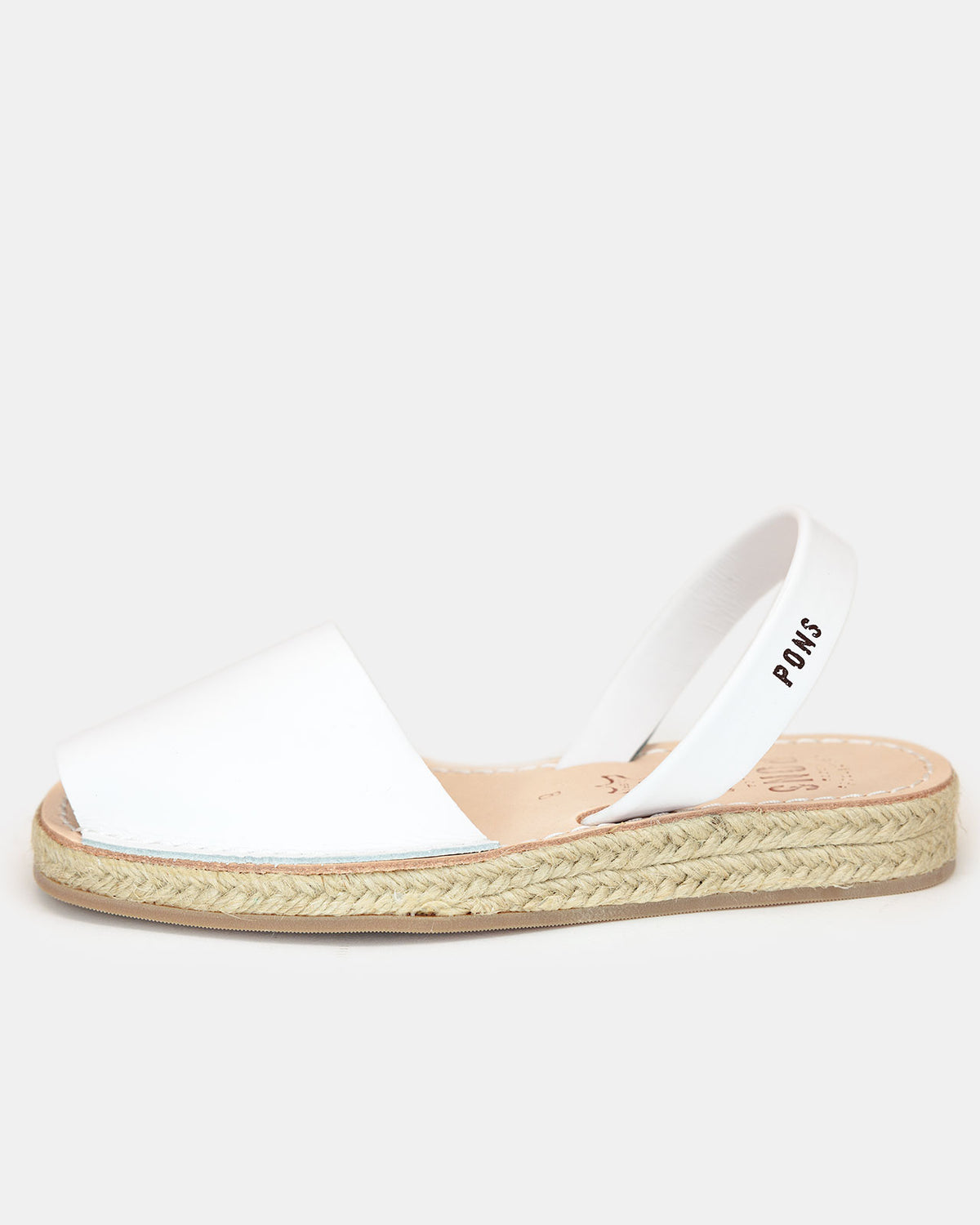 Pons Classic Espadrille, White, product view