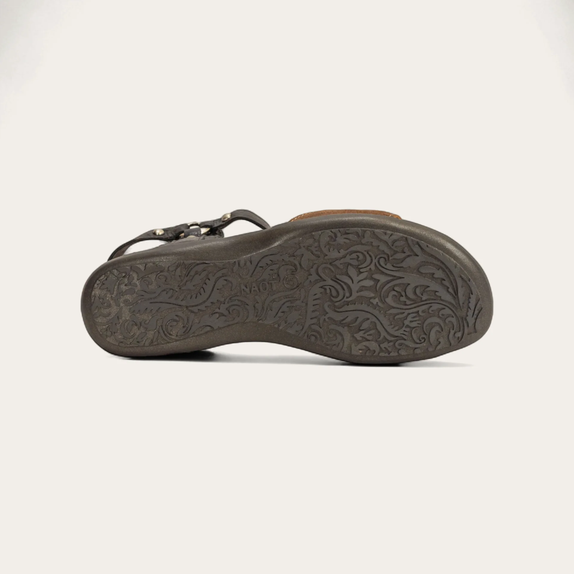 NAOT - SABRINA - SIZE 39 - ANTIQUE BROWN SUEDE/SOFT BLACK LTHR