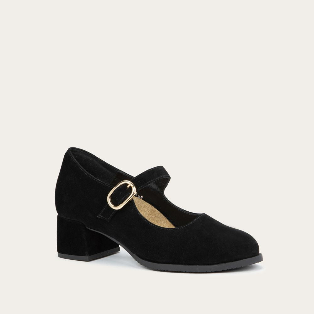 Simile in Black Noir Suede, product view 2