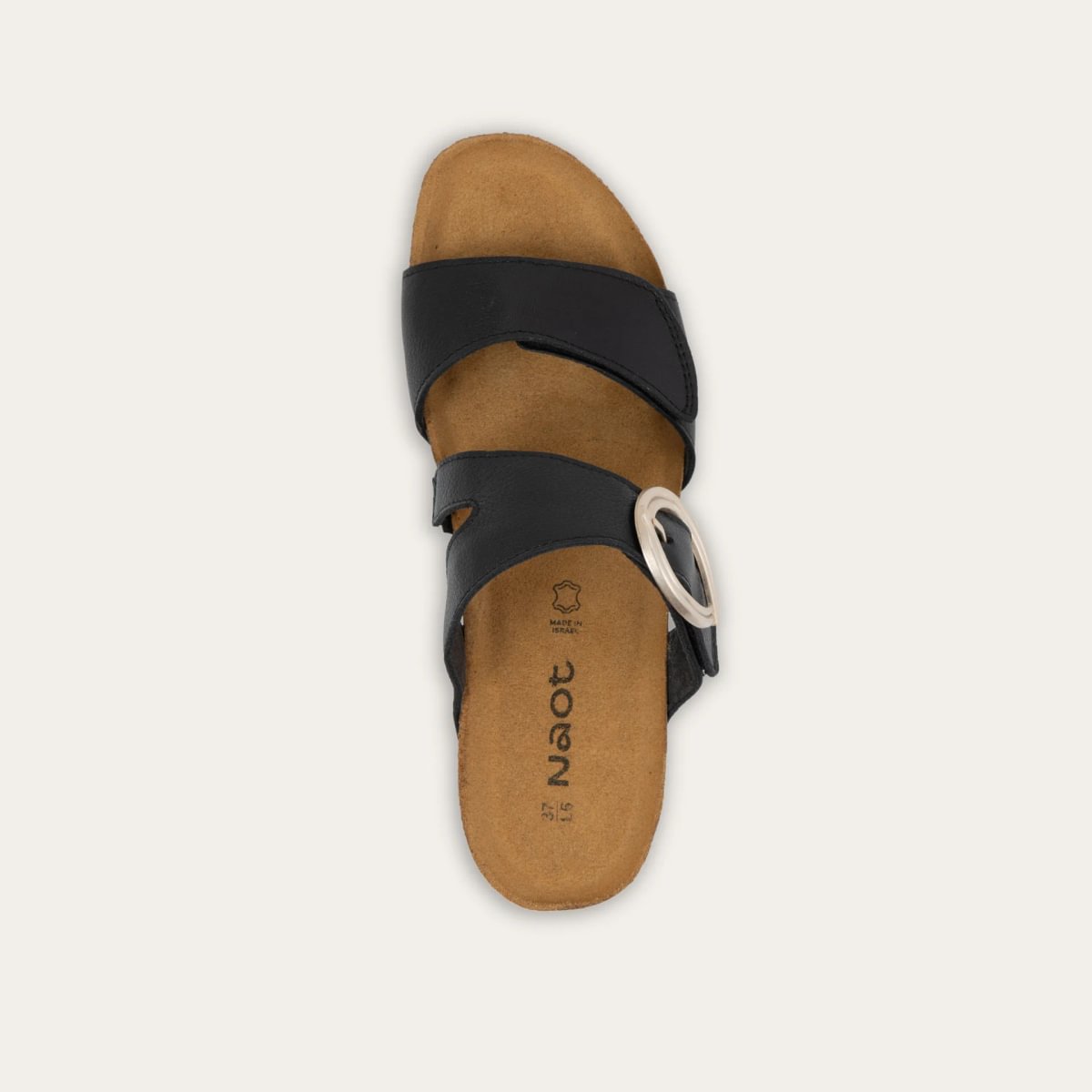 Simone in Black Water Resistant Leather, product view 3
