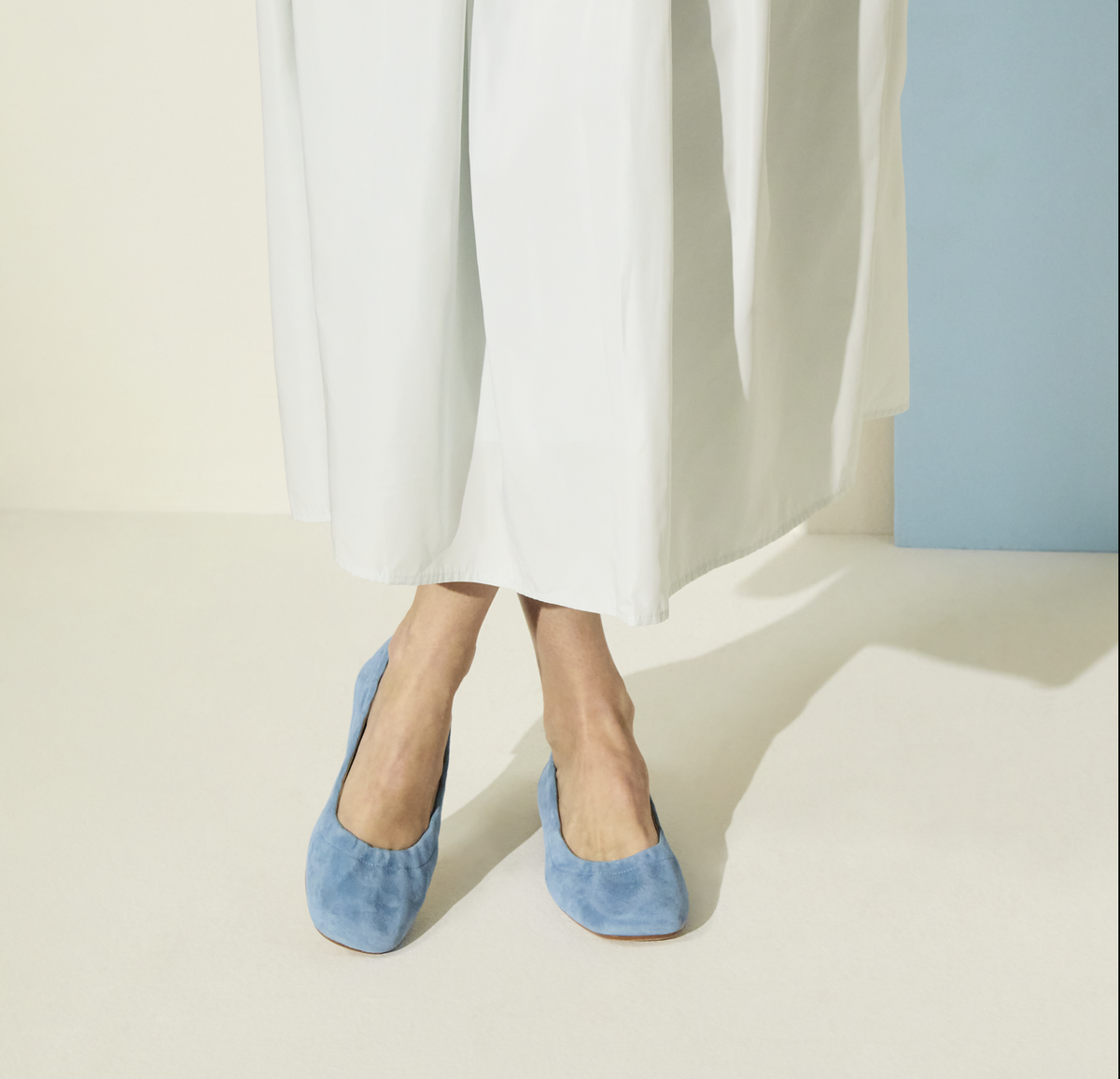 Jack Rogers - Santa Maria Italian Suede Flat - Suede Dusty Blue - view 2