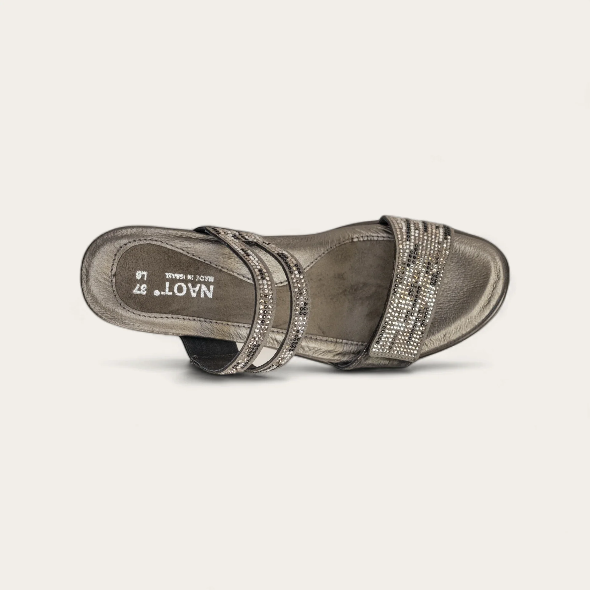 NAOT - TEMPAR - SIZE 40 - GRAY/BLACK MULTI RIVETS/METALLIC ONYX LTHR