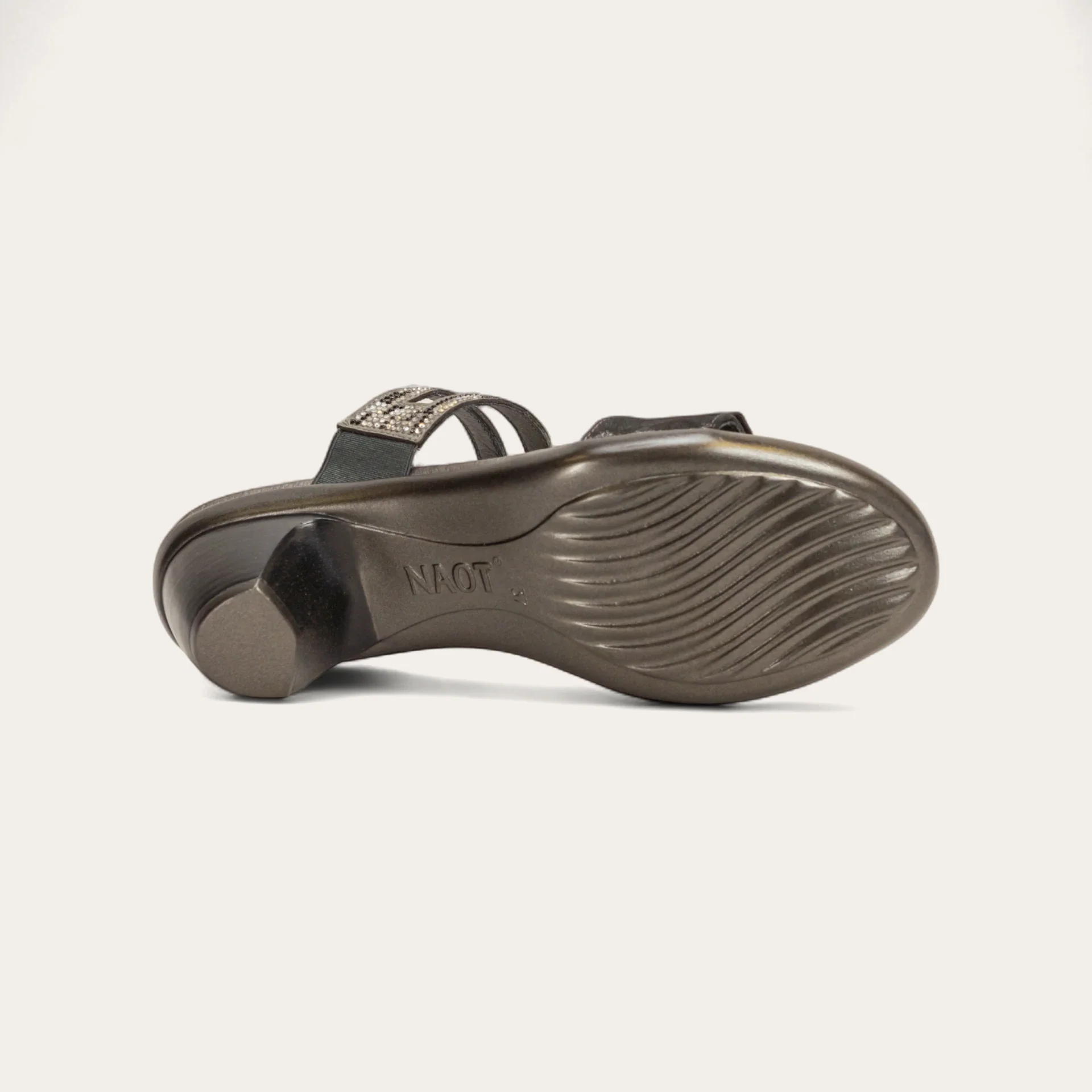 NAOT - TEMPAR - SIZE 40 - GRAY/BLACK MULTI RIVETS/METALLIC ONYX LTHR