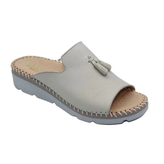 La Plume - Tassle Leather Whip-Stitched Slide