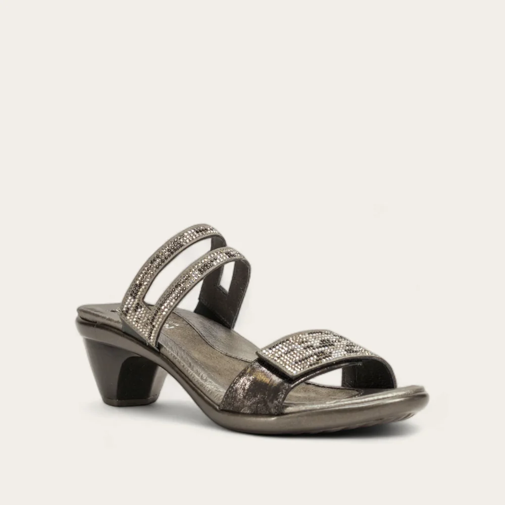 NAOT - TEMPAR - SIZE 40 - GRAY/BLACK MULTI RIVETS/METALLIC ONYX LTHR