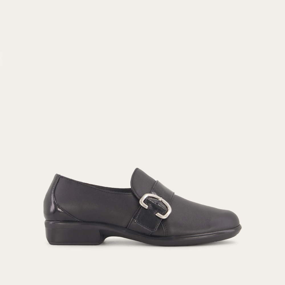Viscol in Jet Black Leather/Black Crinkle Patent Leather, product view 1