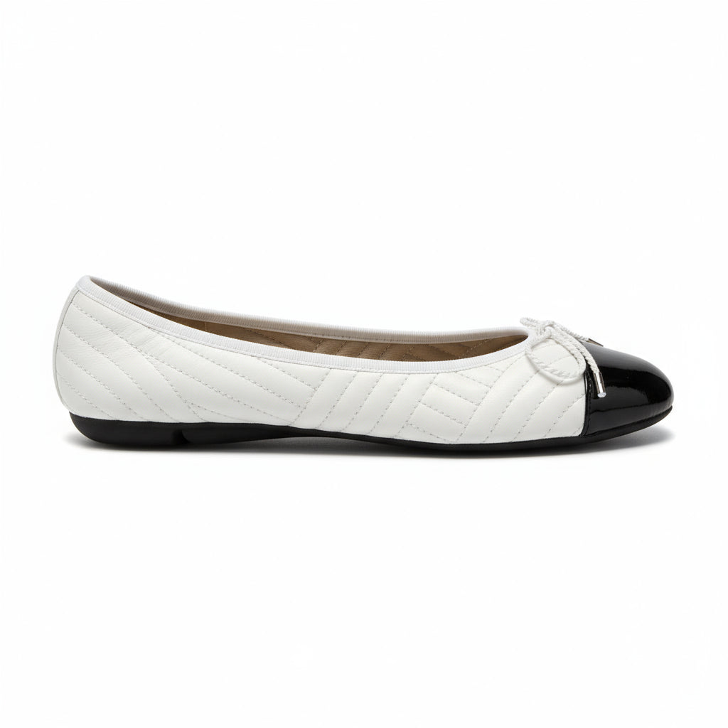 PAUL MAYER - BRUSH  - SIZE 10 - PATENT BLACK / NAPPA WHITE