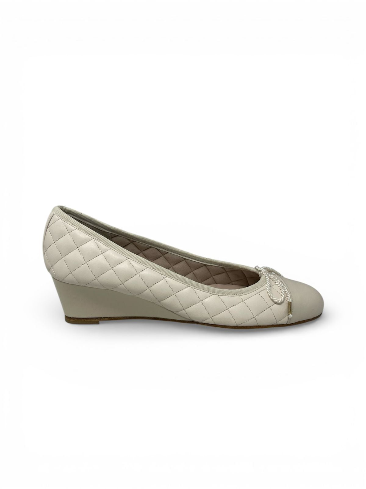 PAUL MAYER - NICE WEDGE - PATENT MARFIL / NAPPA MARFIL - SIZE 7