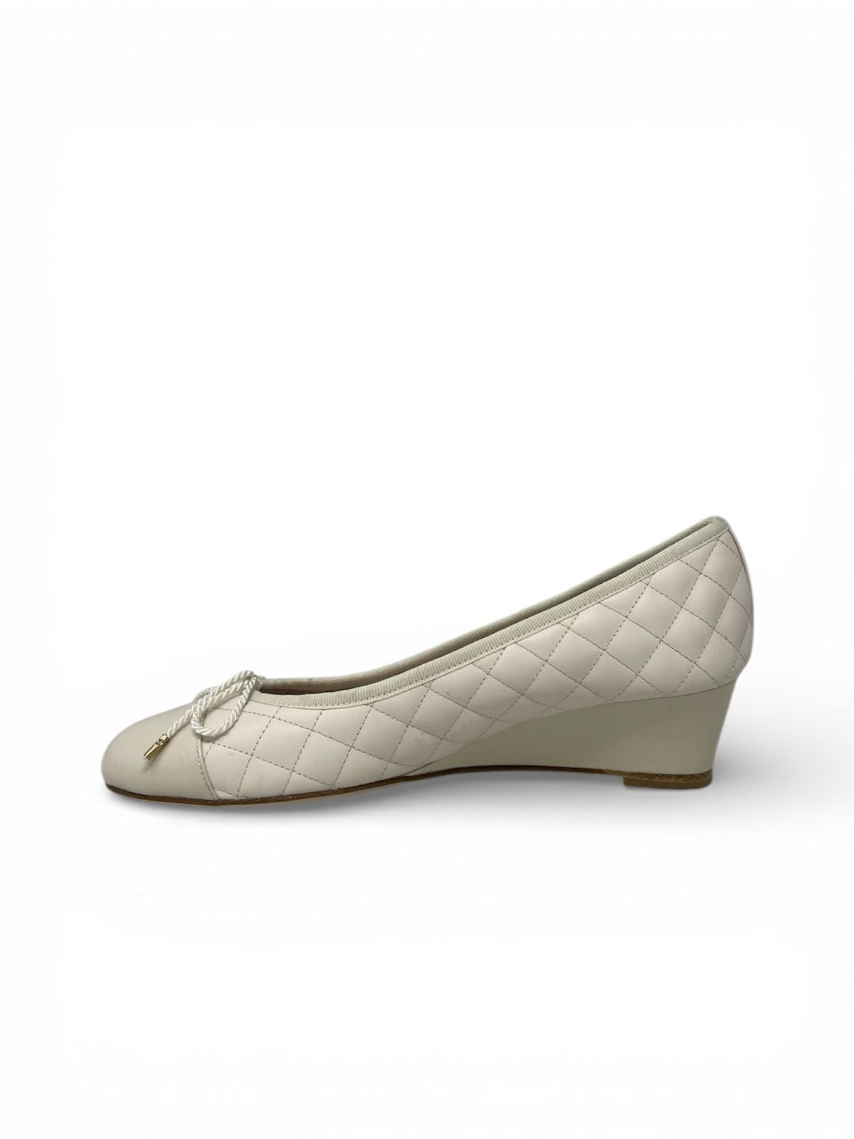 PAUL MAYER - NICE WEDGE - PATENT MARFIL / NAPPA MARFIL - SIZE 7