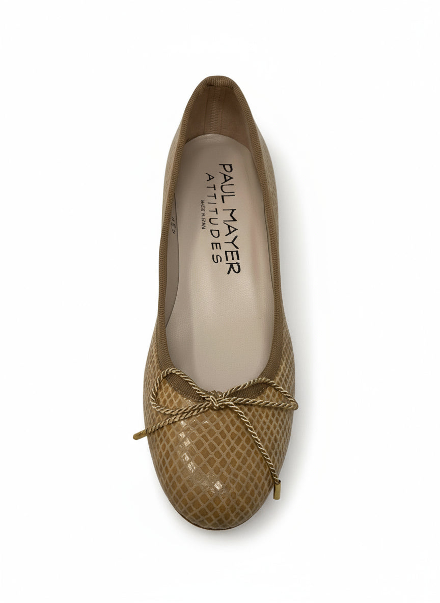 PAUL MAYER - NOBLE LEATHER WEDGE - SIZE 6.5 - VIPA SUEDE NATURAL