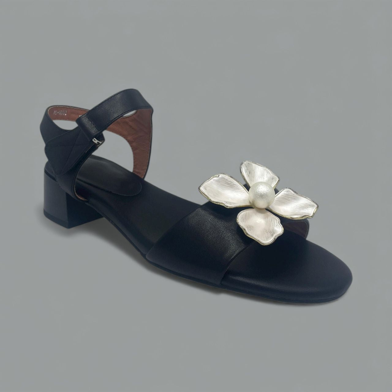 HIGH END CUSTOM DAVIE – BLACK FLORAL FLAT - SIZE 38 - BLACK