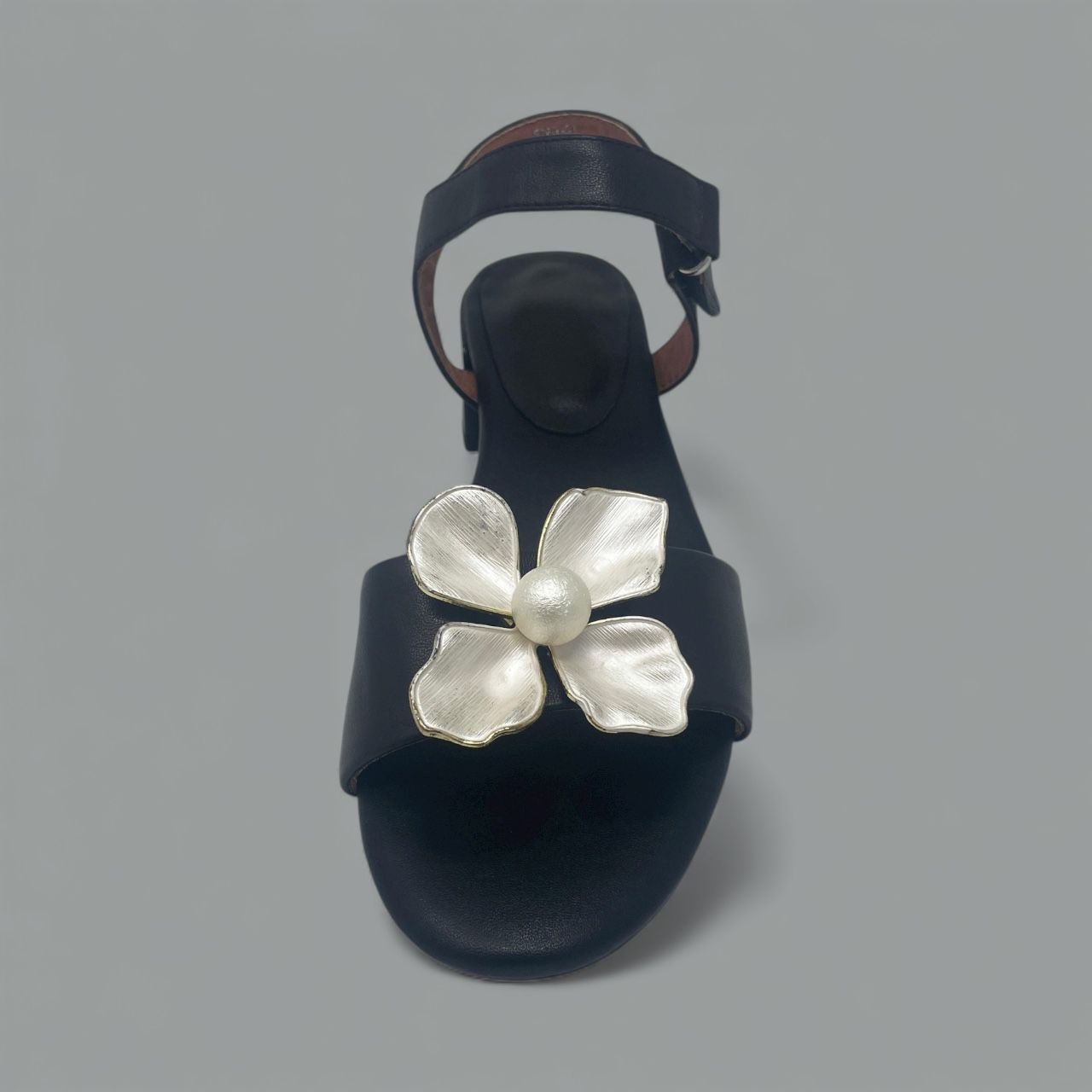 HIGHT END CUSTOM DAVIE – BLACK FLORAL FLAT - SIZE 39 - BLACK