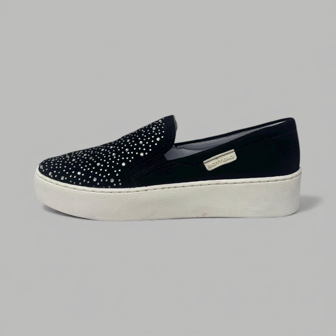 BOTTERO - EMBELLISHED PLATFORM SNEAKER - SIZE 9 - BLACK/WHITE