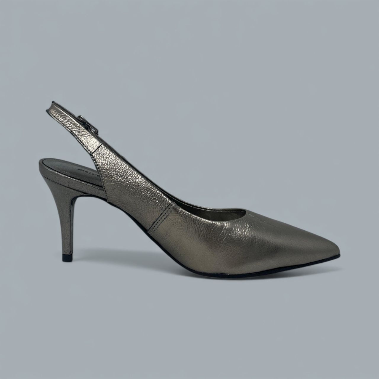 BOTTERO - METALLIC SLINGBACK PUMP - SIZE 6 - PEWTER