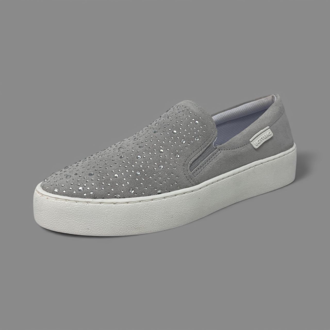 BOTTERO – THE JEWELED SLIP-ON - SIZE 7 - SILVER-GREY/WHITE