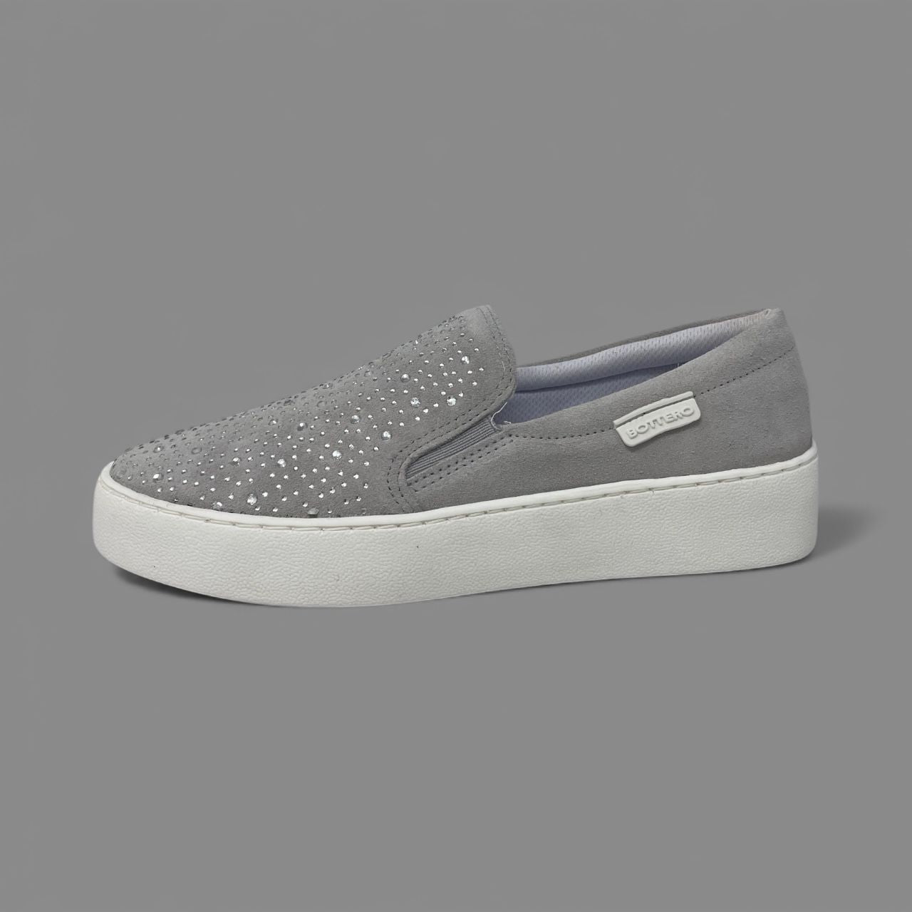 BOTTERO – THE JEWELED SLIP-ON - SIZE 7 - SILVER-GREY/WHITE
