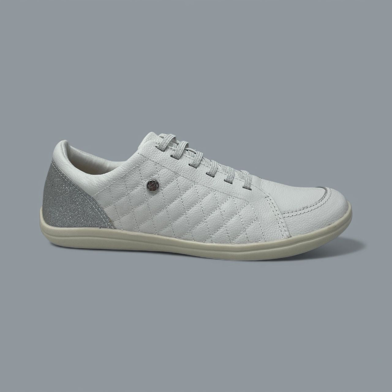 BOTTERO - QUILTED COURT SNEAKER - SIZE 11 - WHITE/SILVER