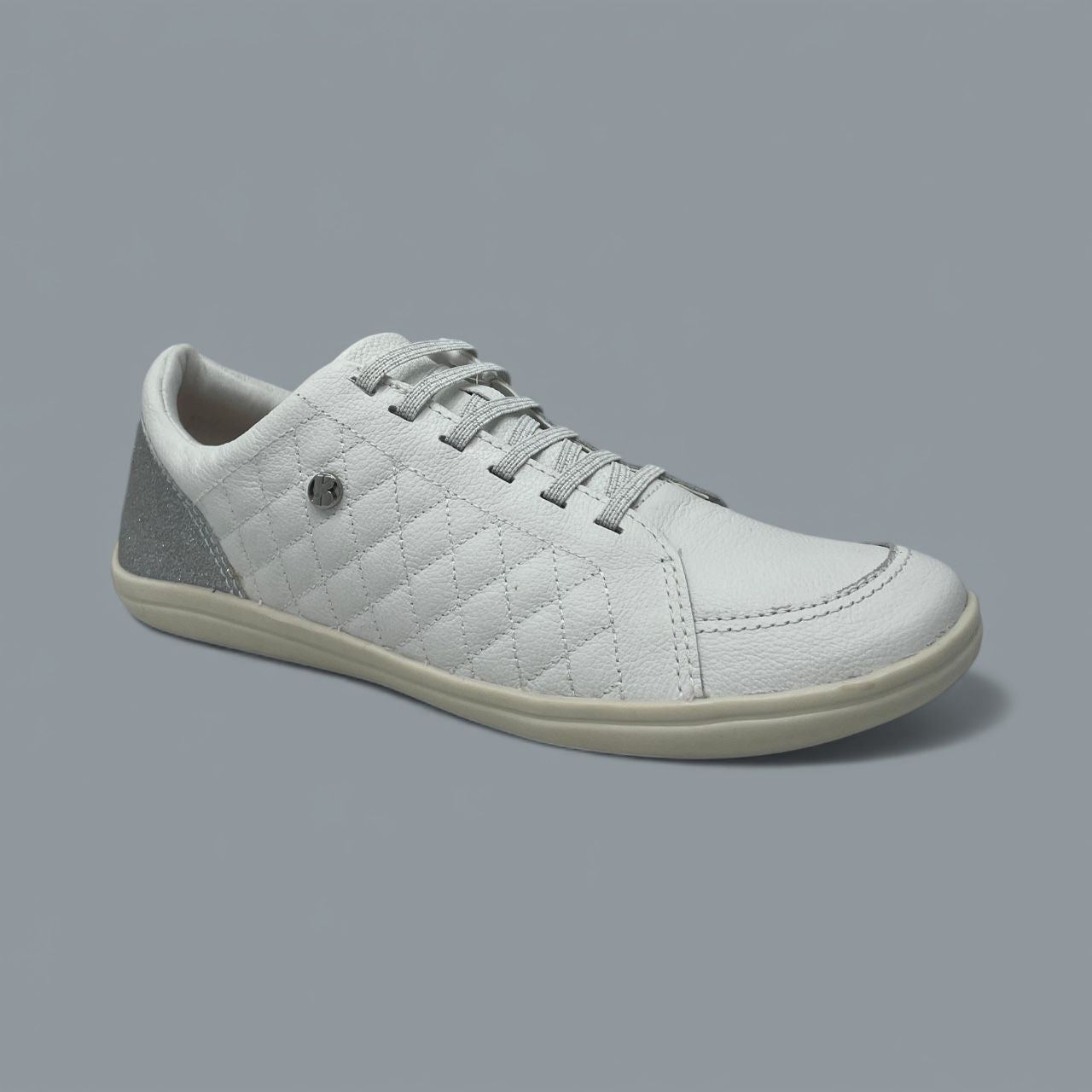 BOTTERO - QUILTED COURT SNEAKER - SIZE 11 - WHITE/SILVER