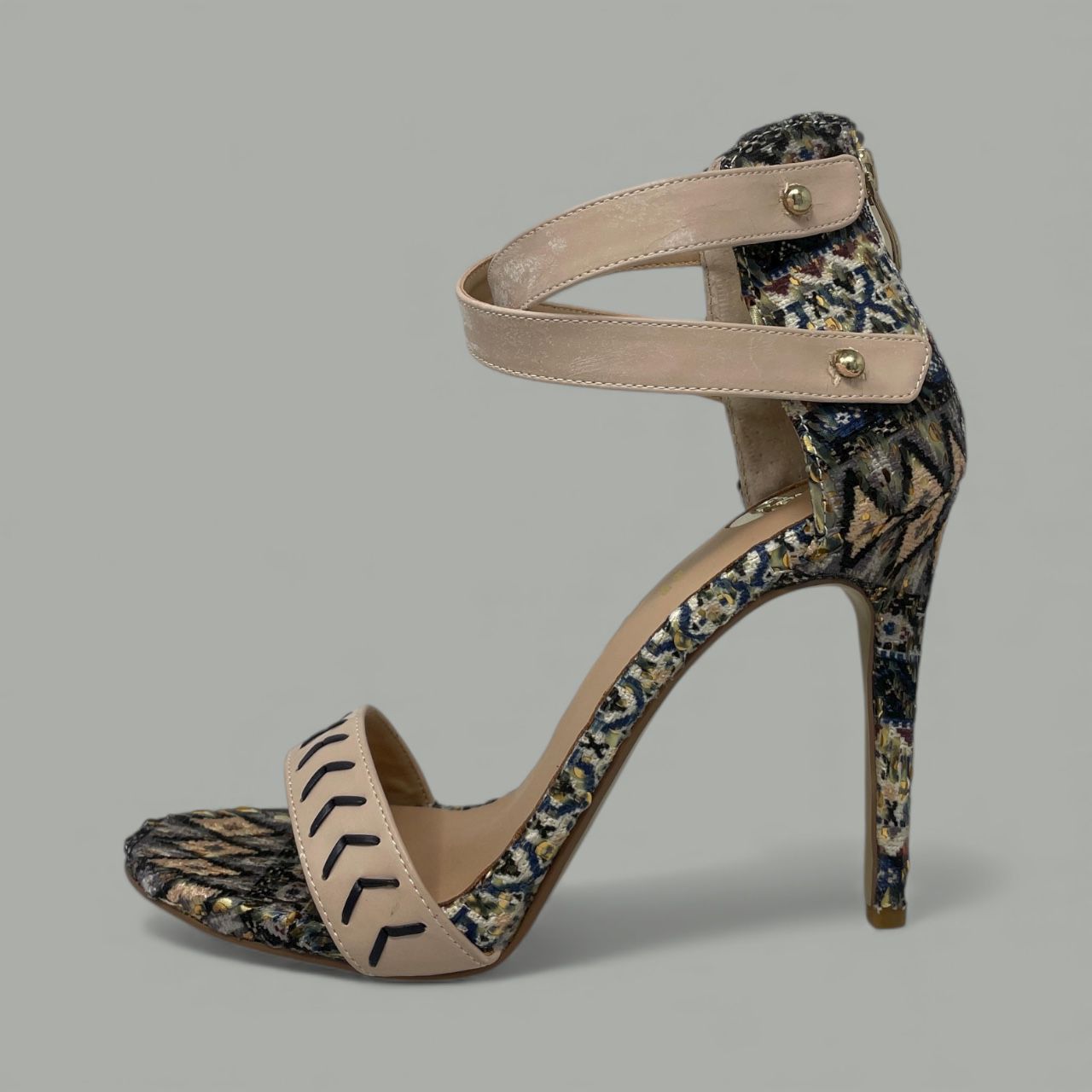 EXE - SILVA STILETTO SANDAL - SIZE 40 - NUDE BLACK BLUE