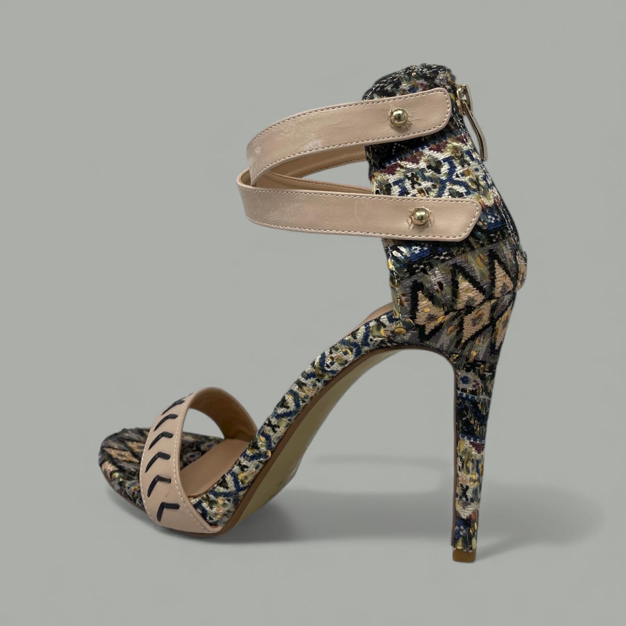 EXE - SILVA STILETTO SANDAL - SIZE 40 - NUDE BLACK BLUE