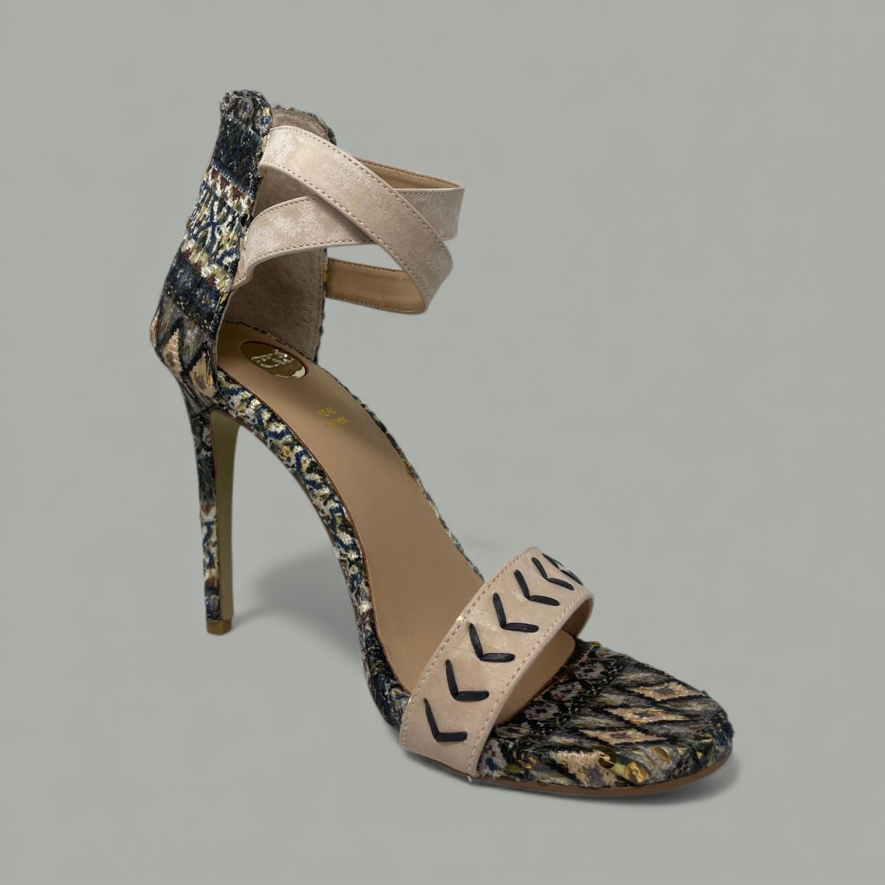 EXE - SILVA STILETTO SANDAL - SIZE 40 - NUDE BLACK BLUE
