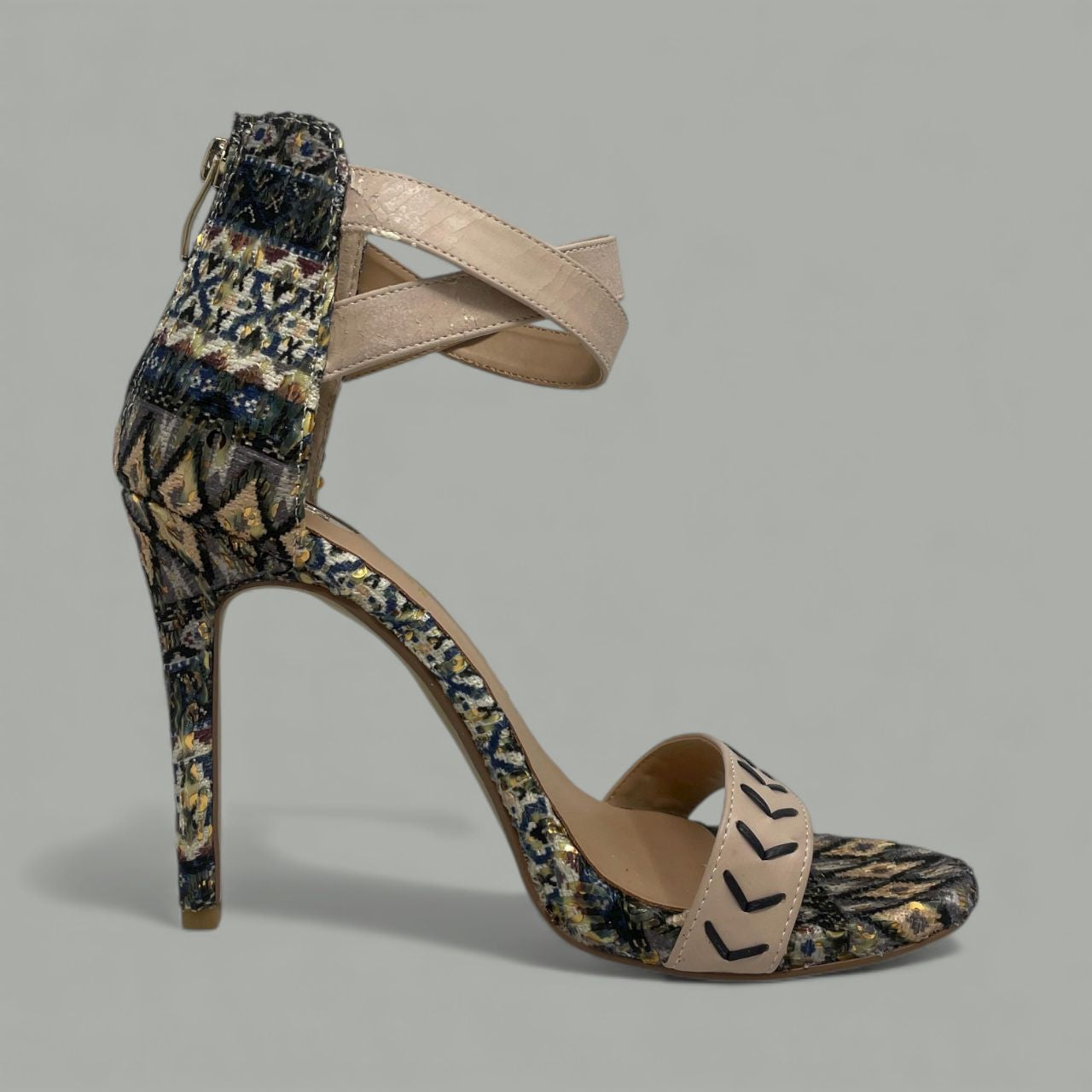 EXE - SILVA STILETTO SANDAL - SIZE 40 - NUDE BLACK BLUE