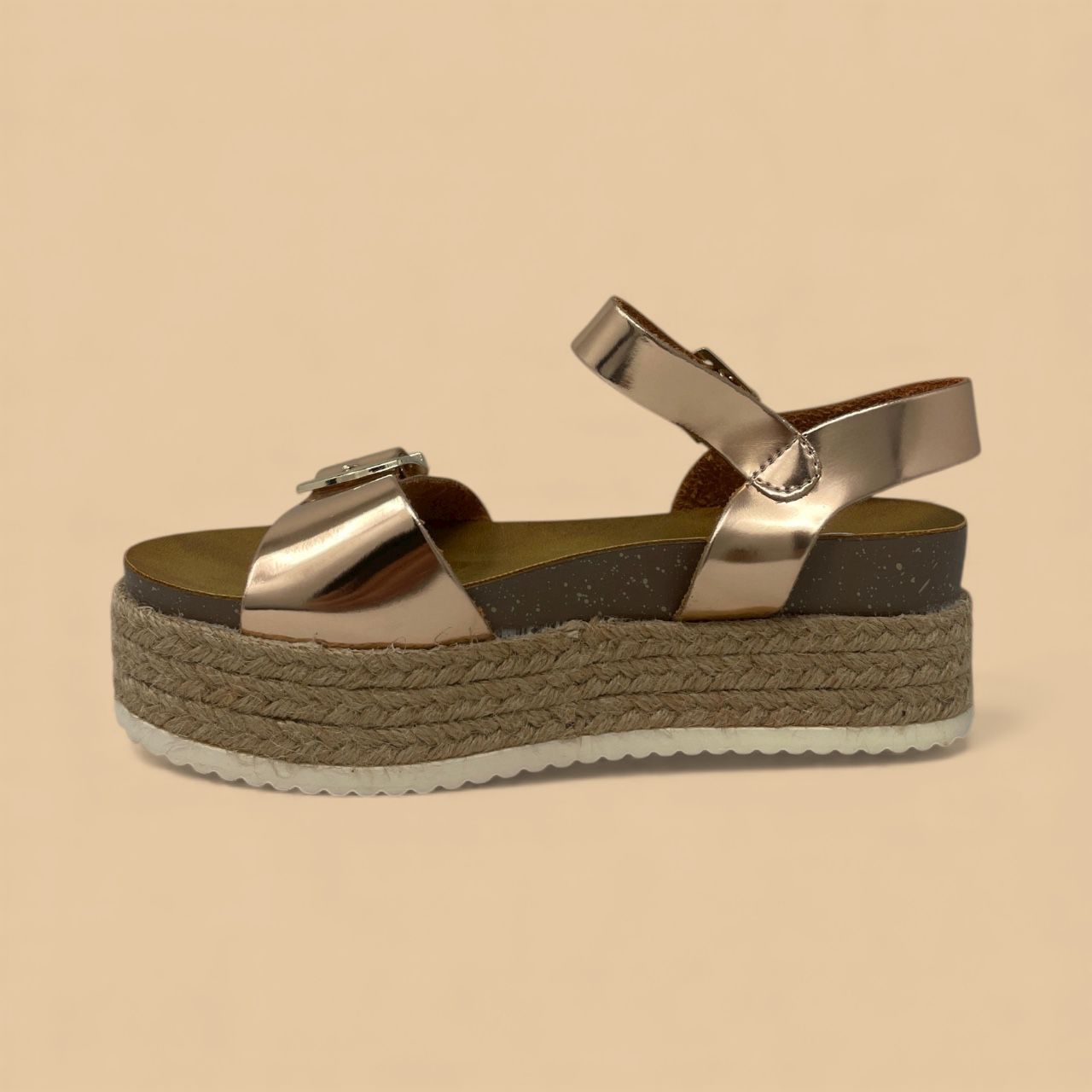 EXE - ESPADRILLE PLATFORM - SIZE 36 - ROSE GOLD