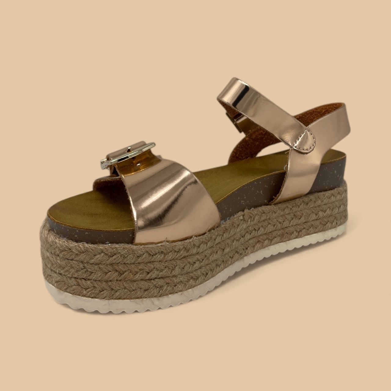 EXE - ESPADRILLE PLATFORM - SIZE 36 - ROSE GOLD