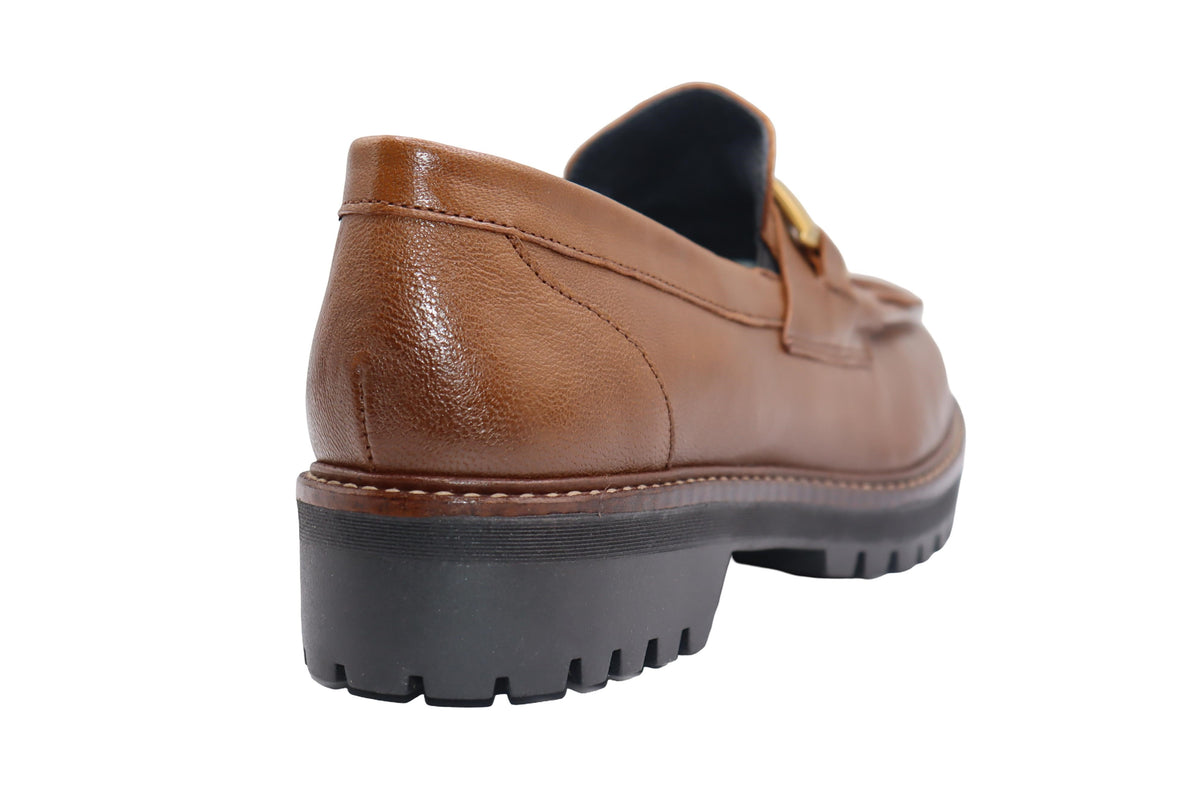 Eric Michael Whisper leather chunky lug sole loafer in Brown — view 8