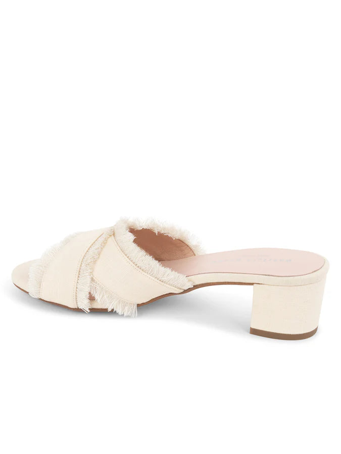 PATRICIA GREEN - KATE FRINGE SLIDE - SIZE 6 - CREAM