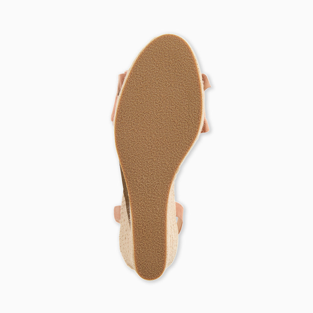 Jack Rogers - Rozette Ruffle Wedge - Suede Toast - view 5
