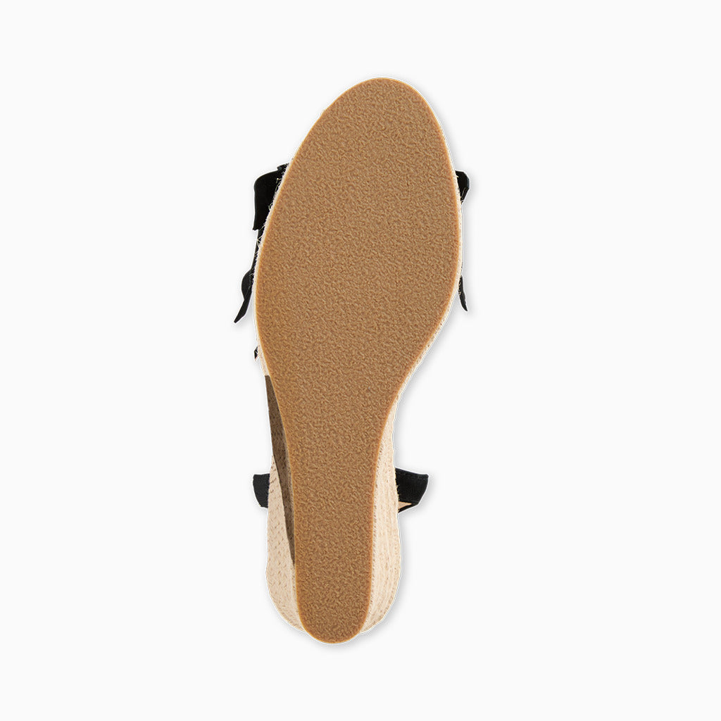 Jack Rogers - Rozette Ruffle Wedge - Suede Black - view 5