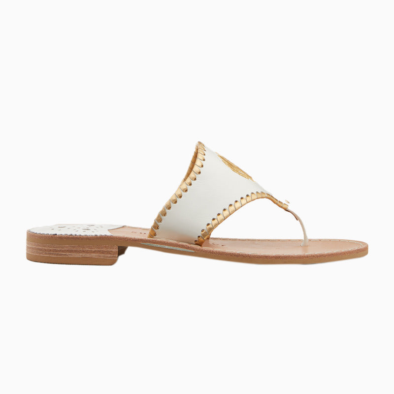 Jack Rogers - Jacks Embroidered "MRS" Sandal - White & Gold - view 3