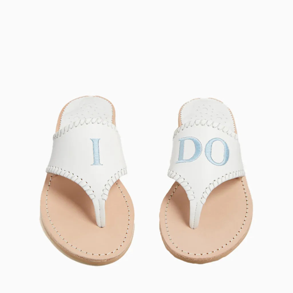 Jack Rogers - Jacks Embroidered "I DO" Sandal - White & Blue - view 1