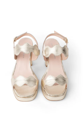 PATRICIA GREEN - PALM BEACH PLATFORM SANDAL - SIZE 9 - GOLD