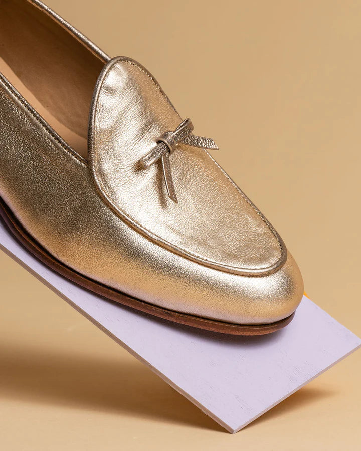 PATRICIA GREEN - COCO BELGIAN LOAFER - SIZE 7.5 - GOLD