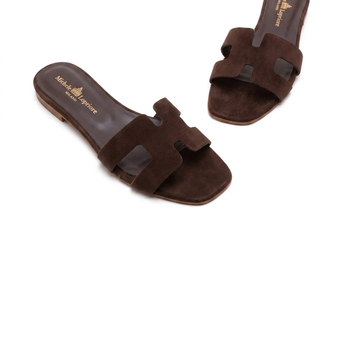 Michele Lopriore Creta Slides, Suede Brown, gallery view 2