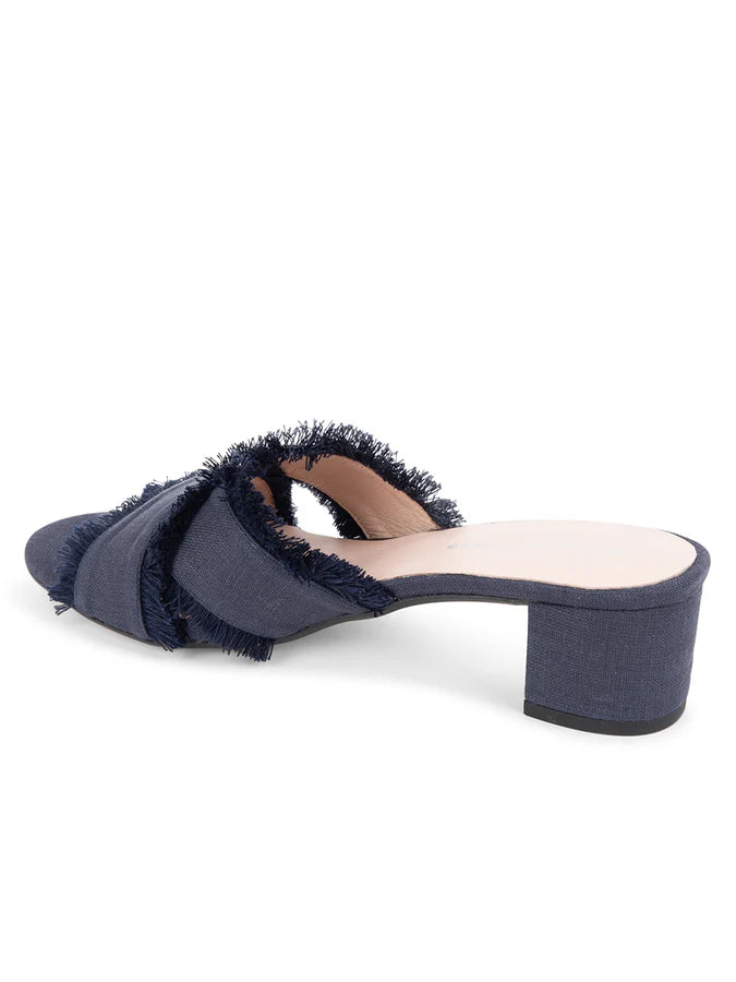 PATRICIA GREEN - KATE FRINGE SLIDE - SIZE 7 - NAVY
