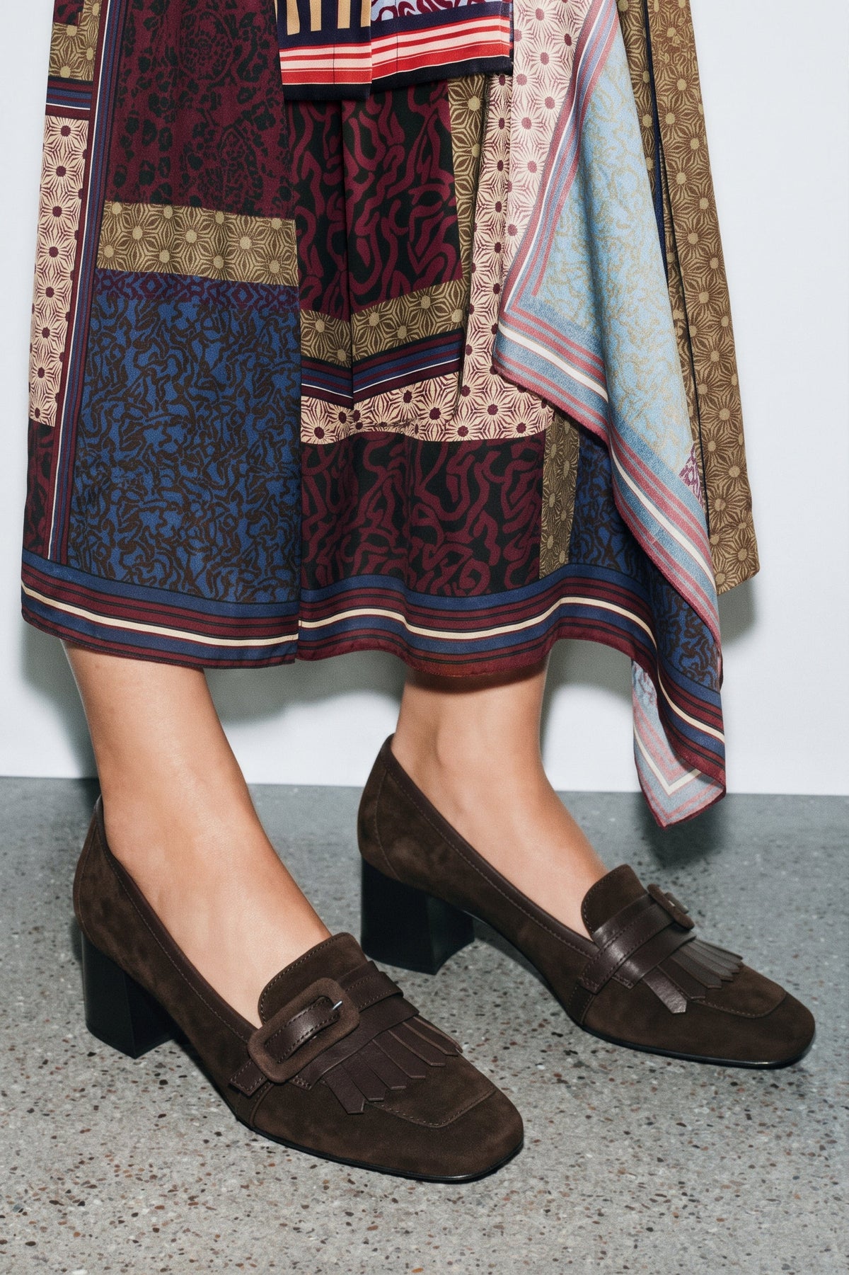 Michele Lopriore Bellevenue Block Heel Pump, Suede Brown, gallery view 4