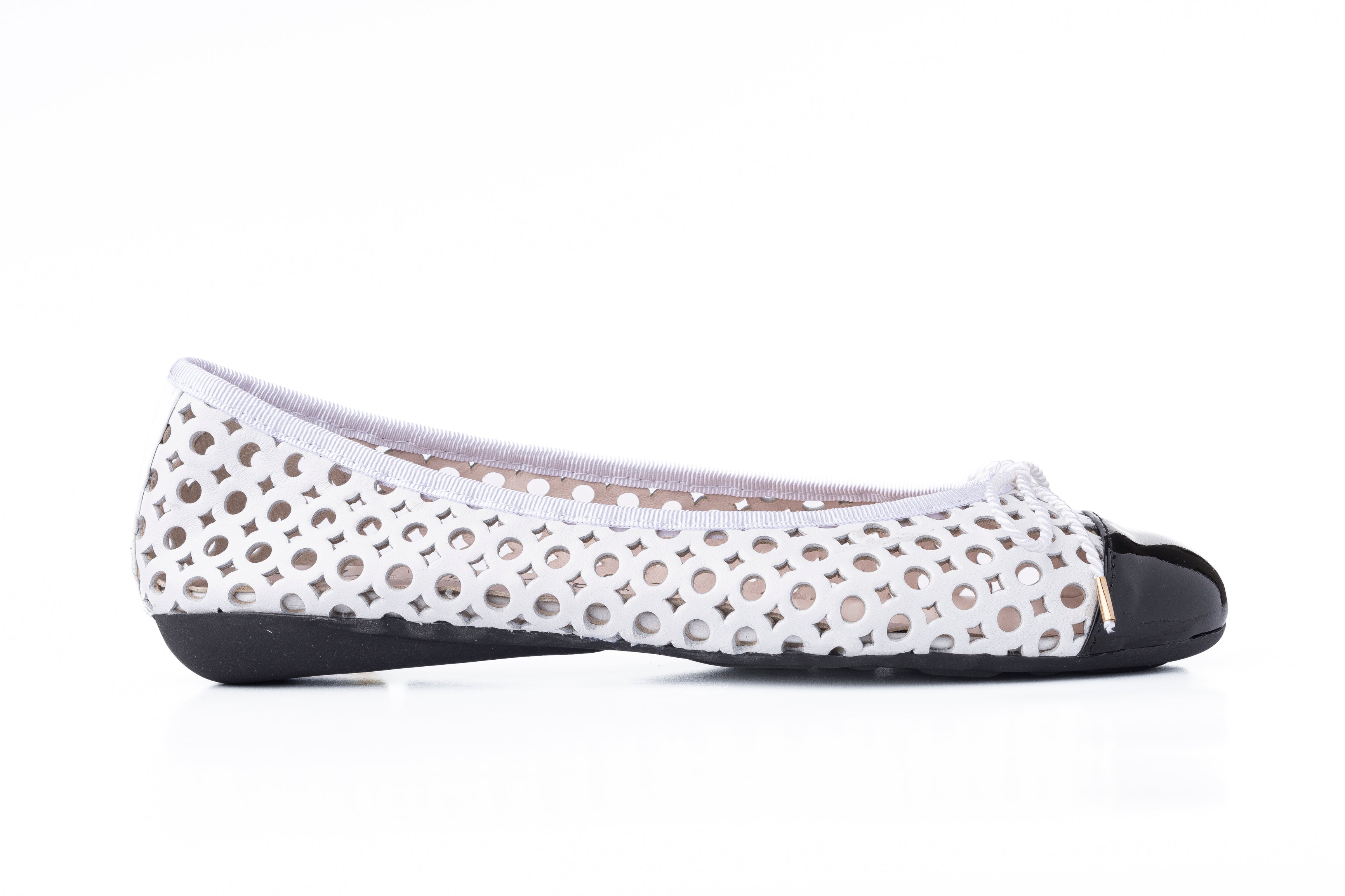 PAUL MAYER - BRANDY - PATENT BLACK NAPPA WHITE