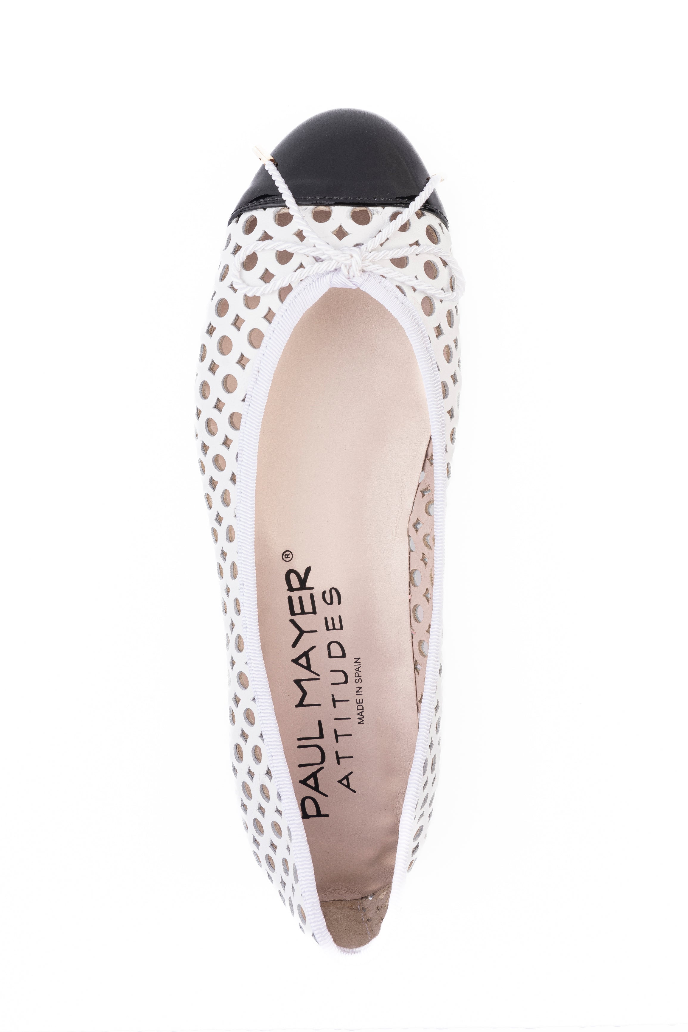 PAUL MAYER - BRANDY - PATENT BLACK NAPPA WHITE